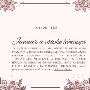 Január a csipke hónapja – csipkés grafika Coco Chanel idézettel