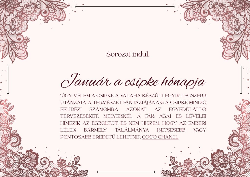 Január a csipke hónapja – csipkés grafika Coco Chanel idézettel