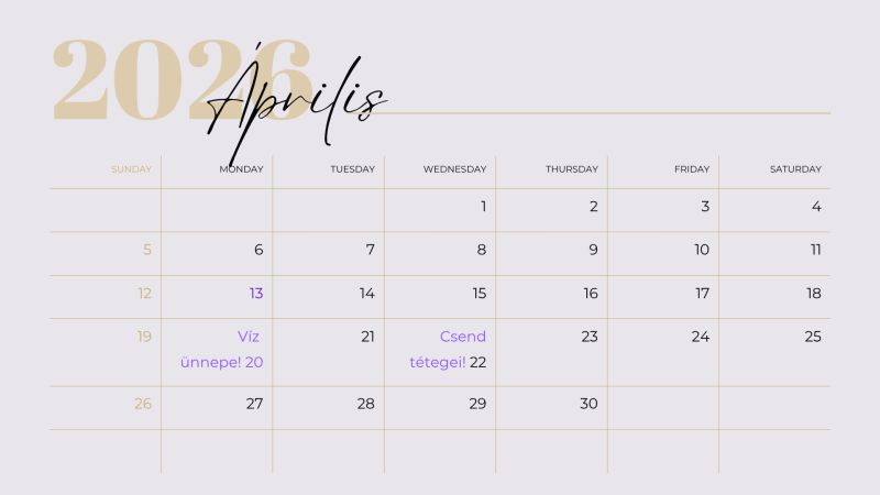 naptar a csend retegeihez